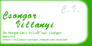csongor villanyi business card